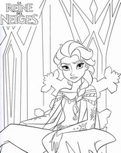 coloriage reine des neige elsa dans son palais de glace